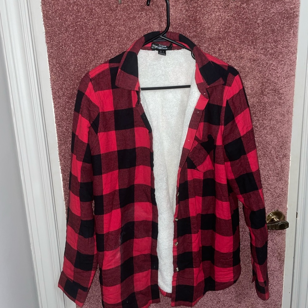 Urban Heritage Red and Black Plaid Shacket.